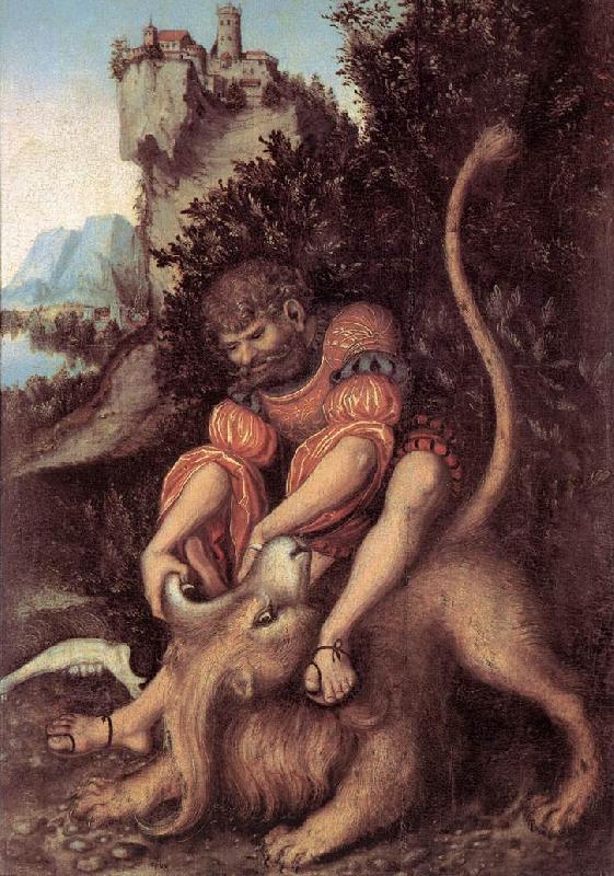 CRANACH, Lucas the Elder Samson s Fight with the Lion China oil painting art